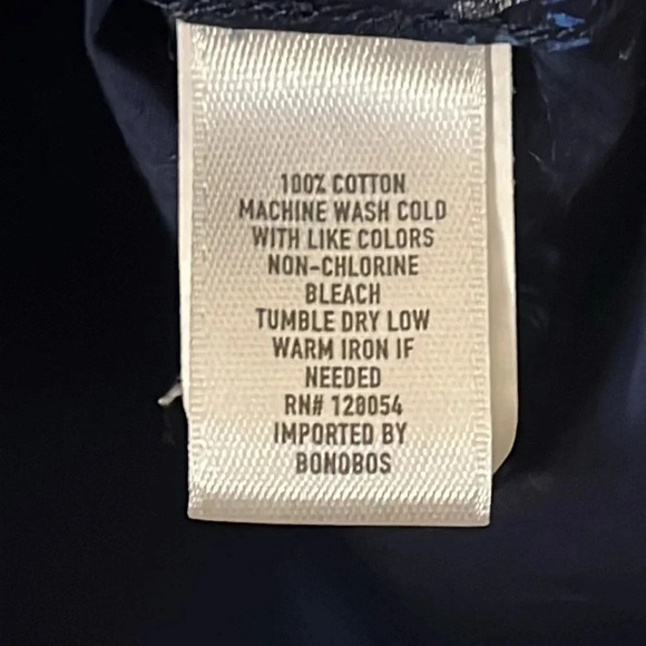 Bonobos | Floral navy & white long sleeve button down shirt Slim Fit Mens Size L - Picture 6 of 7